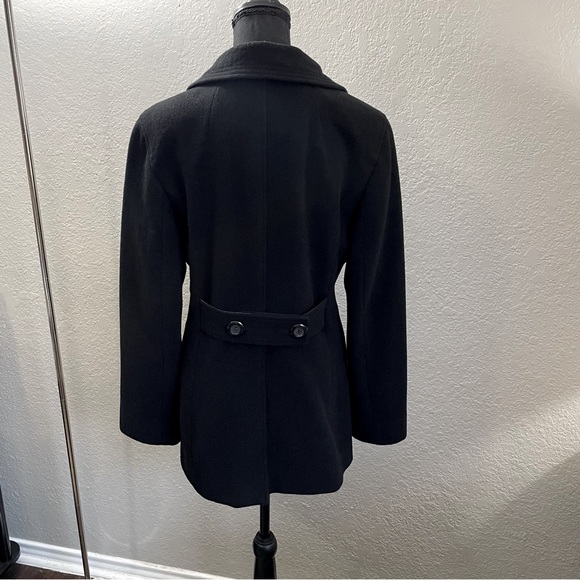 Kenneth Cole Reaction Wool-Blend Double Breasted Pea Coat (Black, 10) - Picture 3 of 6